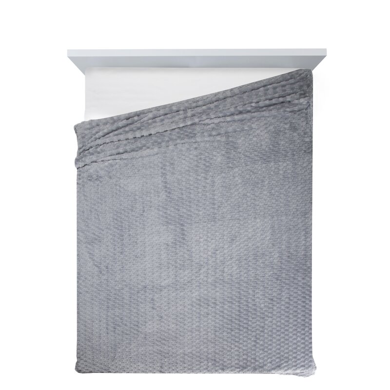 Koc flano Cindy6 srebrny 170 x 210 cm – miękki i puszysty