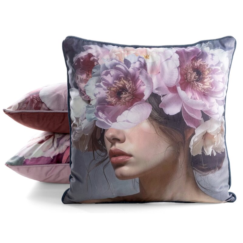 Poszewka dekoracyjna Velvet niebieska 45 X 45 cm – przyjemna w dotyku