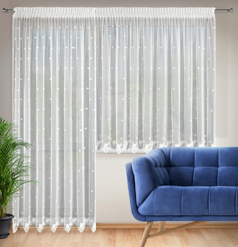 Firana gotowa naturalna 400 x 160 cm – subtelnie rozjaśnia