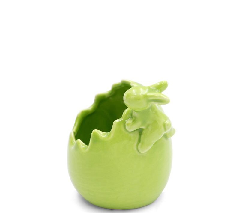 Figurka wielkanocna zajączek zielona 9x8x10 cm – wprowadza wiosenny nastrój