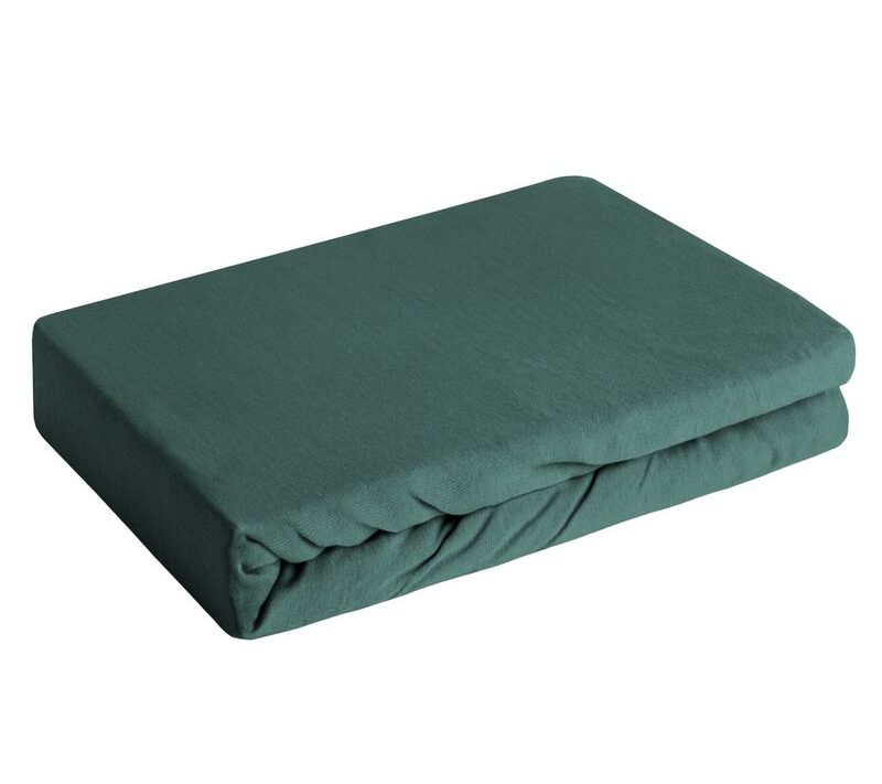 Prześcieradło dżersejowe z gumką JERSEY3 ciemnozielone 160 X 200 X 30 CM – miękkie 100% bawełna