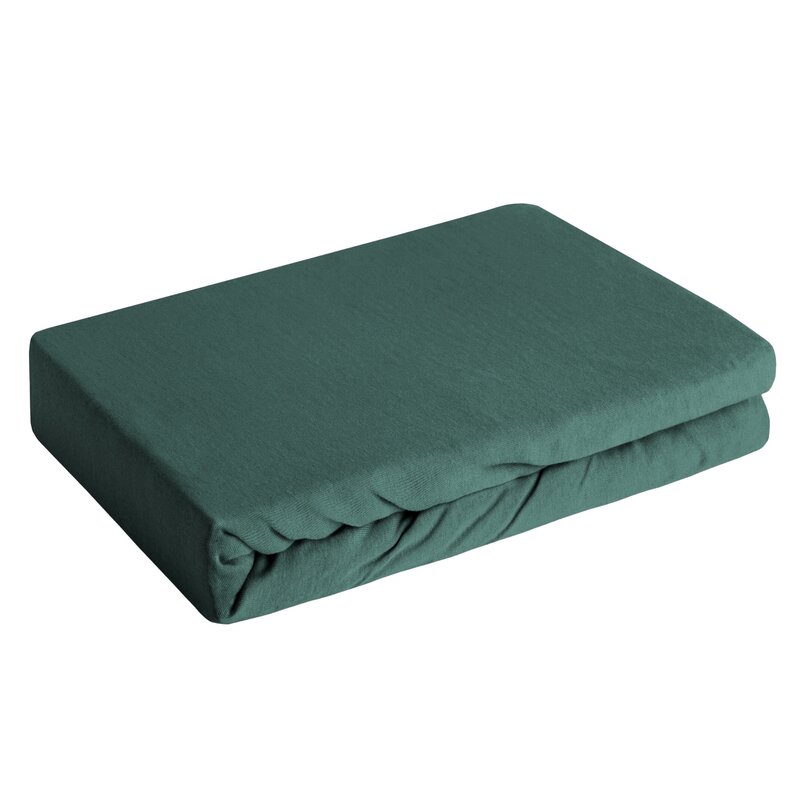 Prześcieradło dżersejowe z gumką JERSEY3 ciemnozielone 160 X 200 X 30 CM – miękkie 100% bawełna
