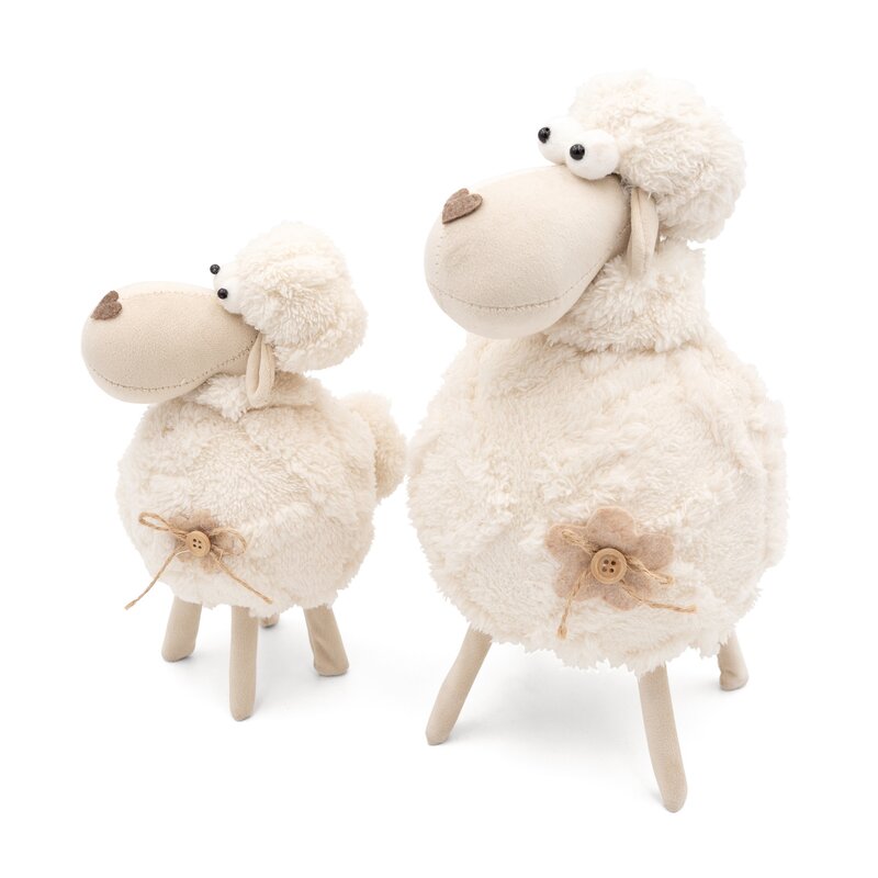 Figurka owcy wielkanocnej kremowa 17x20x32 cm – doda uroku wnętrzu