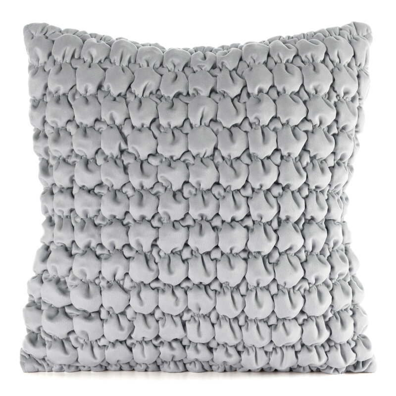 Poszewka velvet srebrna 45 x 45 cm – dodaje blasku wnętrzu
