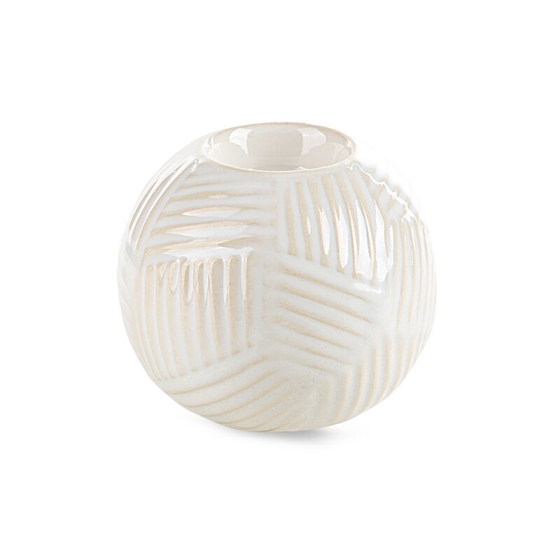 Świecznik ceramiczny Romina kremowy 10 x 9 cm – doda ciepła wnętrzu