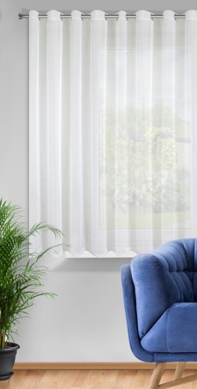 Firana gotowa Lucy biała 400 x 150 cm – subtelnie rozprasza światło