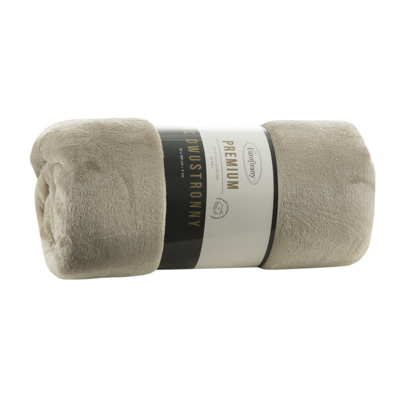 Koc flanelowy beżowy 170 x 210 cm – miękki i puszysty