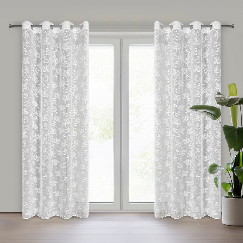 Firana gotowa Serena biała 140 X 260 cm – zwiewna i rozświetlająca