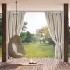 Zasłona tarasowa gotowa Garden2 na szelkach beżowa 155 X 220 cm – chroni przed słońcem