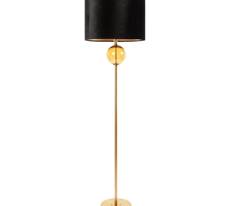 Lampa podłogowa Leona czarna O 46 x 165 cm – stylowe oświetlenie salonu