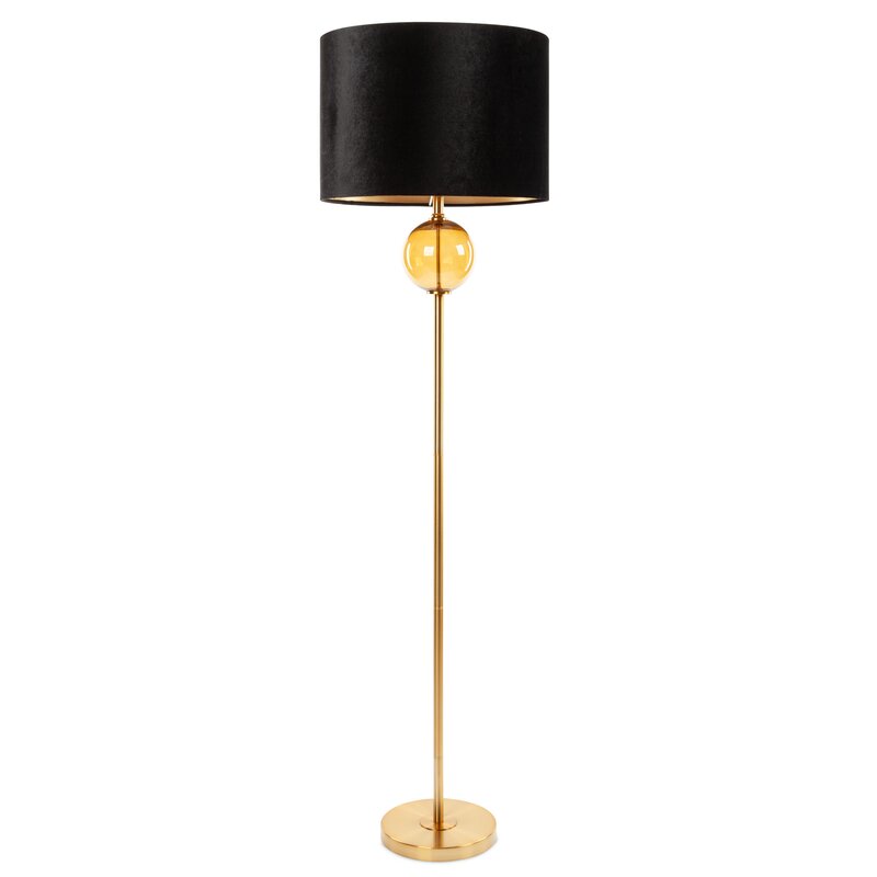 Lampa podłogowa Leona czarna O 46 x 165 cm – stylowe oświetlenie salonu