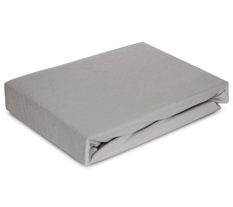 Prześcieradło jersey srebrne 240 x 220 x 30 cm – miękkie i otulające