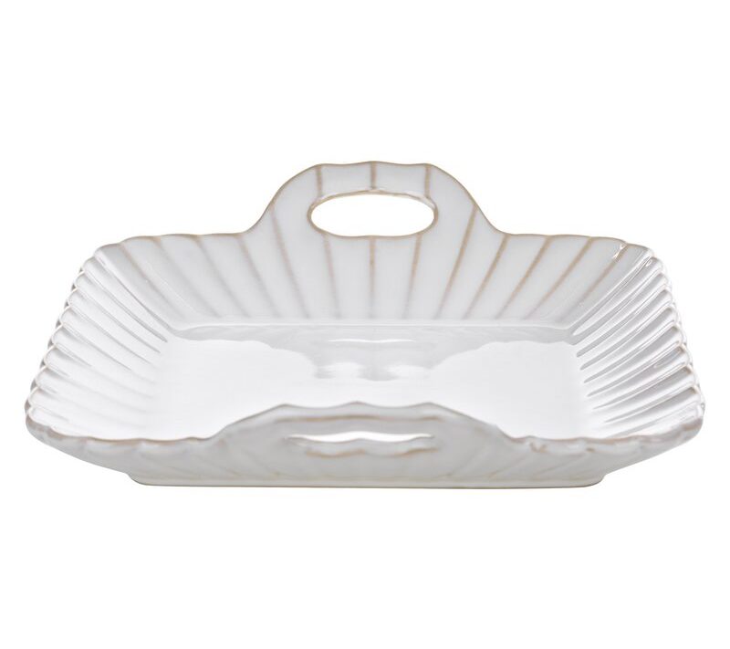 Patera dekoracyjna Avril kremowa 24 X 23 X 6 cm – na drobiazgi i ozdoby
