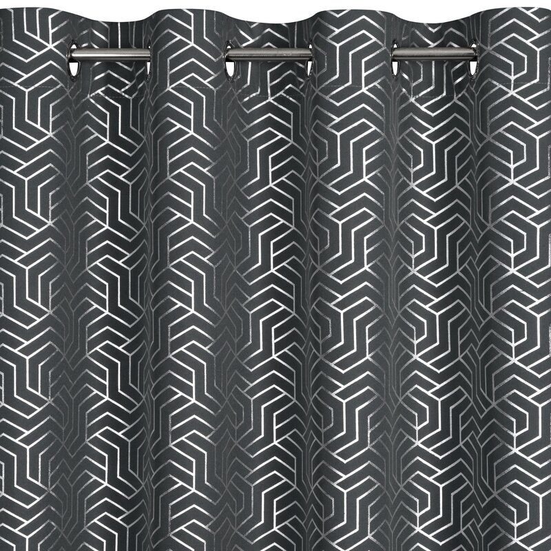 Zasłona gotowa stalowa 140 x 250 cm – zaciemnia i zdobi