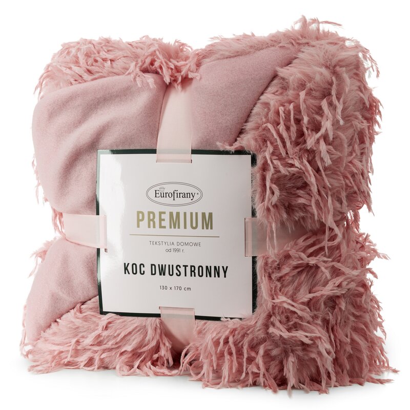 Koc Adore pudrowy róż 130 x 170 cm – otuli wieczorem