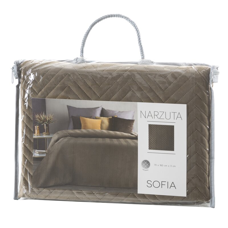 Narzuta fotelowa Sofia brązowa 70 x 160 cm – doda przytulności