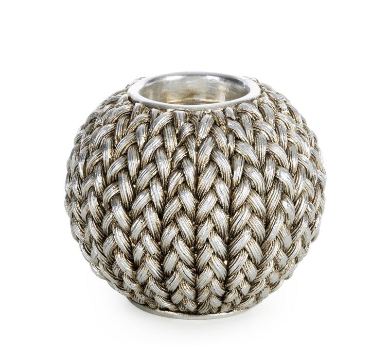 Świecznik ceramiczny Moli srebrny 11 x 9 cm – doda blasku wnętrzu