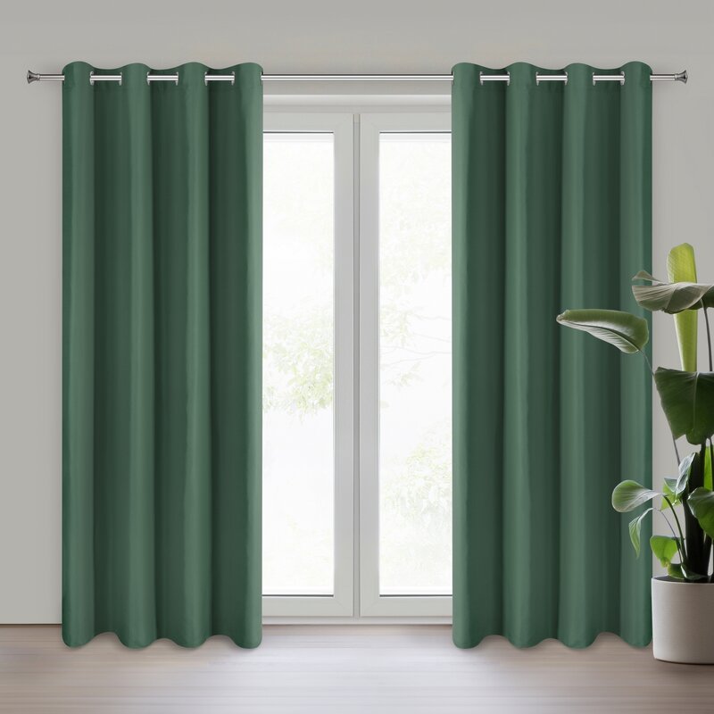Zasłona gotowa ADARI ciemnozielona 140 X 250 CM – tworzy przytulny nastrój