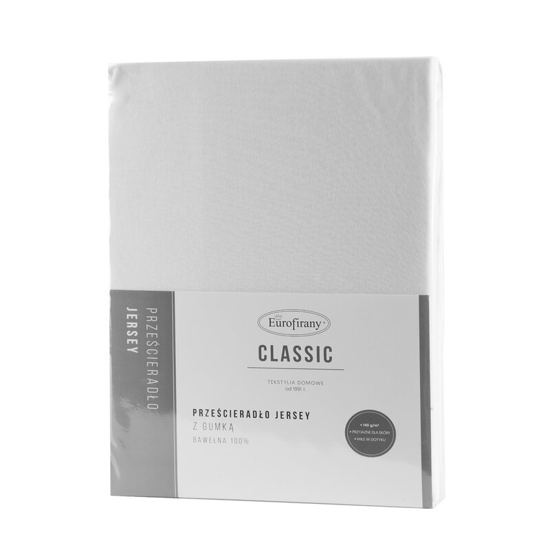 Prześcieradło jersey białe 220 x 200 x 30 cm – miękkie i oddychające