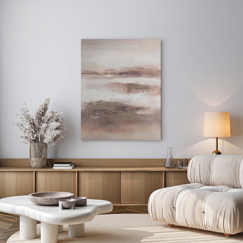 Obraz ręcznie malowany abstrakcyjny beżowy 80 X 100 CM – intryguje i inspiruje