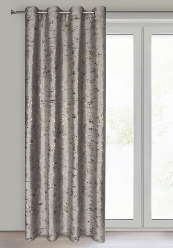 Zasłona gotowa welwetowa Tami stalowa 140 X 250 CM – miękka i elegancka