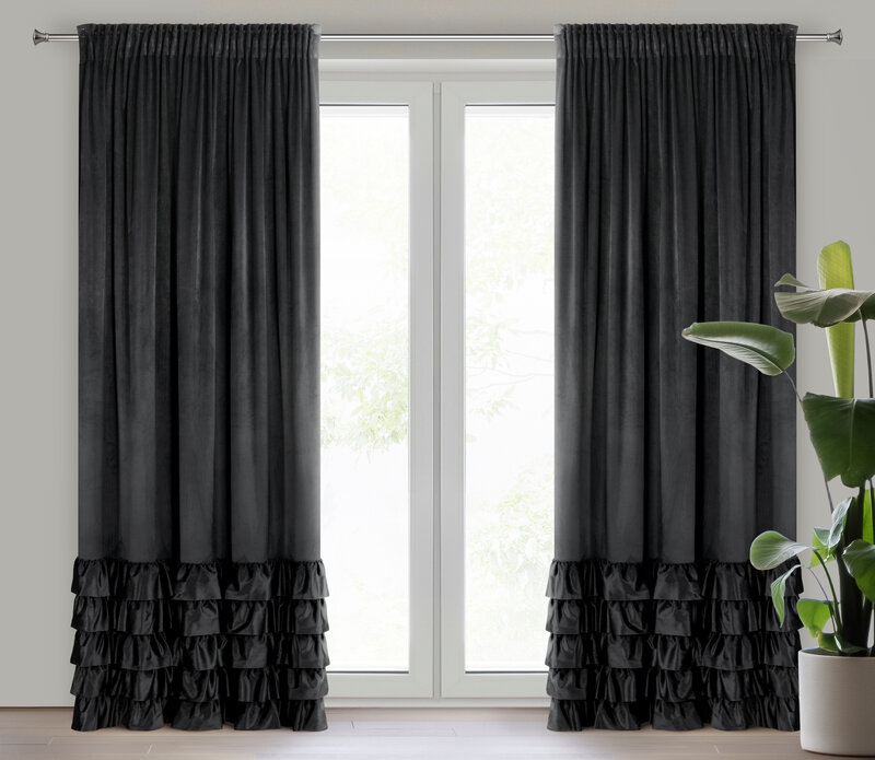 Zasłona gotowa Dani czarna 140 x 270 cm – zaciemnia pomieszczenie