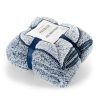 Koc flanelowy granatowy 200 x 220 cm – ciepły i przytulny