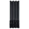 Zasłona gotowa z falbanami czarna 140 x 250 cm – zaciemnia pomieszczenie