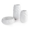 Wazon ceramiczny Lisa biały 16 x 16 x 29 cm – na suszone kwiaty