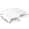 Patera ceramiczna Abbi w kształcie liścia biała 28 X 30 X 5 CM – do salonu i przedpokoju
