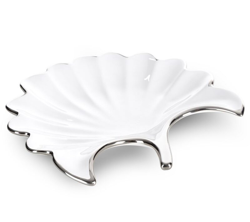 Patera dekoracyjna ABBI biała 25 X 25 X 4 CM – na świece i ozdoby
