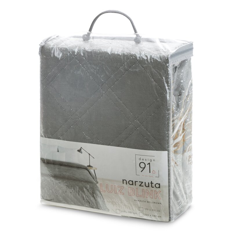 Narzuta LUIZ stalowa 200 x 220 cm – odświeża sypialnię