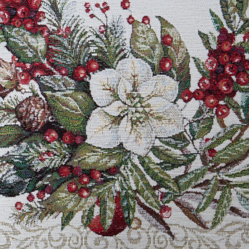 Obrus gobelinowy świąteczny zielony 140x180 cm – stworzy magię świąt