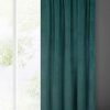Zasłona gotowa welurowa ciemnoturkusowa 140 x 270 cm – zaciemniająca i stylowa