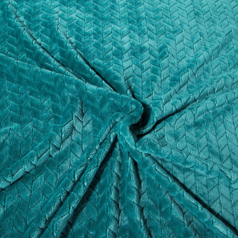 Koc flano Cindy ciemnoturkusowy 200 x 220 cm – otuli ciepłem