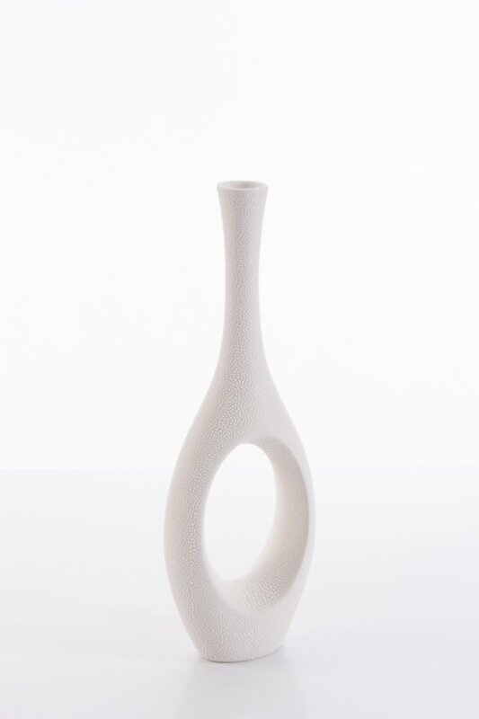 Wazon ceramiczny RISO kremowy 12 X 6 X 36 cm – na suszone kwiaty