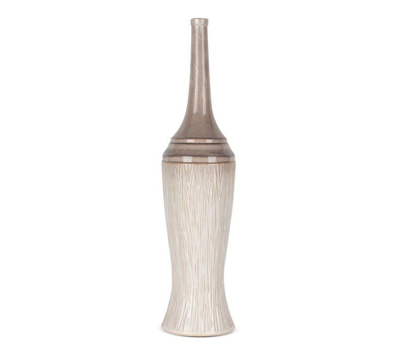 Wazon ceramiczny Rosina kremowy fi 16 x 66 cm – na susze i kwiaty