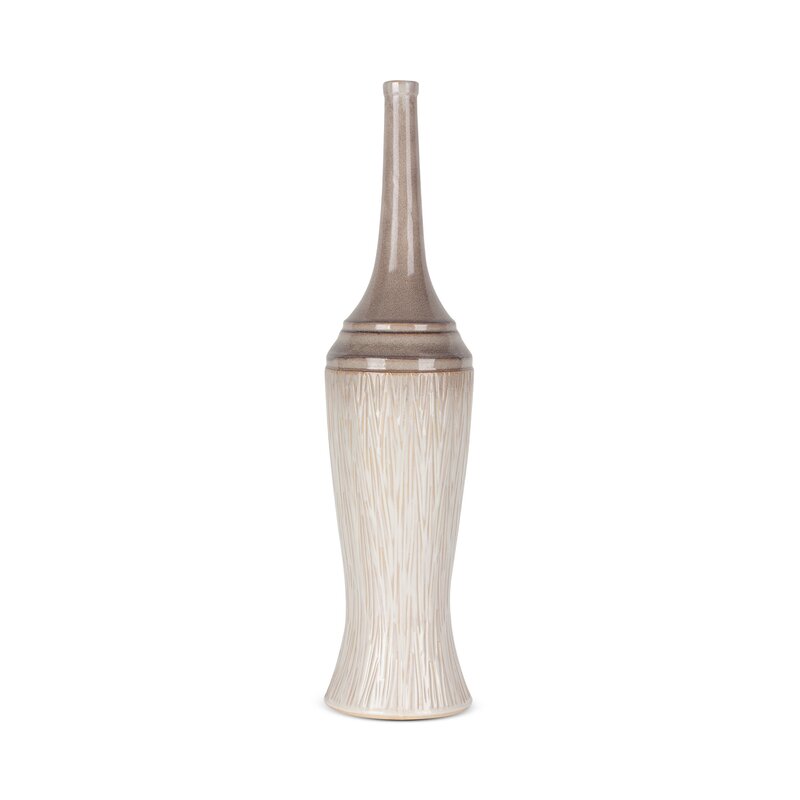Wazon ceramiczny Rosina kremowy fi 16 x 66 cm – na susze i kwiaty