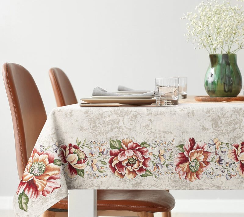 Obrus gobelinowy SZE/CHO/1182 naturalny 140x180 cm – doda ciepła jadalni