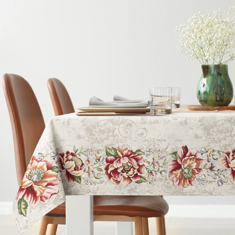 Obrus gobelinowy SZE/CHO/1182 naturalny 140x180 cm – doda ciepła jadalni