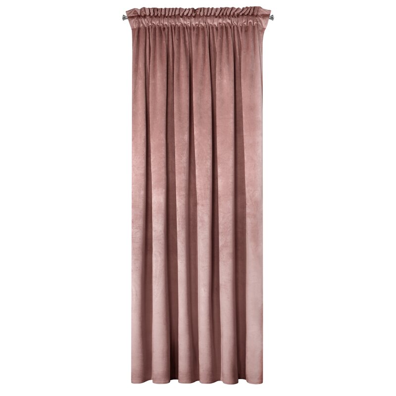 ZASŁONA GOTOWA D91 ROSA NA TAŚMIE 140 X 270 CM CIEMNORÓŻOWY