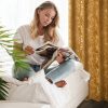 Zasłona gotowa złocista 140 x 250 cm – dodaje ciepła wnętrzu