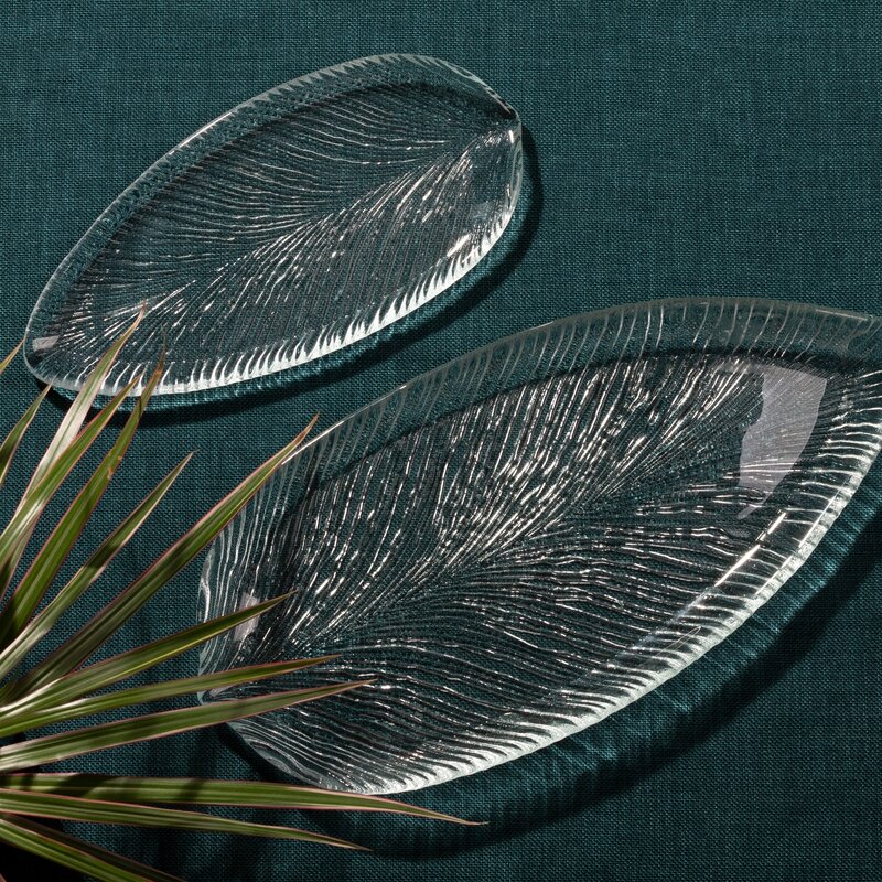 Patera szklana Debi transparentna 43 x 20 x 3 cm – idealna na przekąski