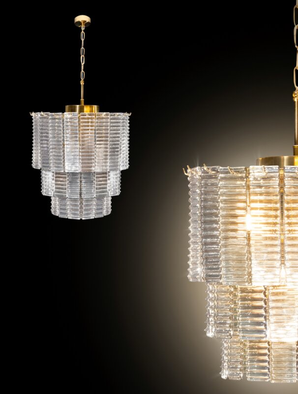 Lampa wisząca Dalia złota fi 42 x 50 cm – luksusowy blask