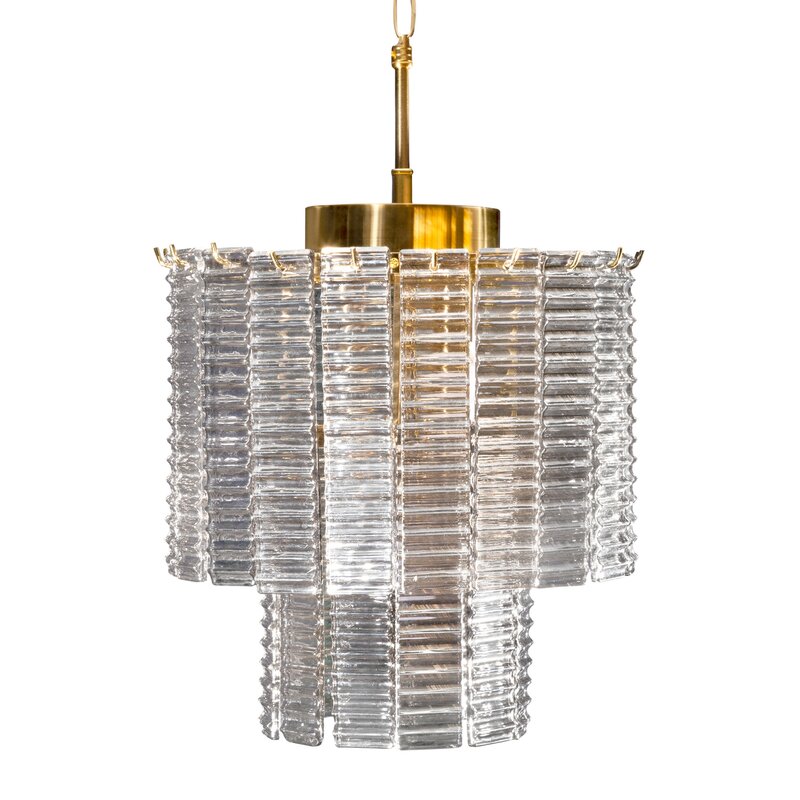 Lampa wisząca Dalia złota fi 32 X 40 cm – z kloszami ze szkła