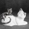 Figurka ceramiczna kot biały 20 x 11 x 12 cm – urocza ozdoba