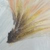 Obraz ręcznie malowany pastelowy motyw liści beżowy 50 X 70 cm – wprowadza harmonię