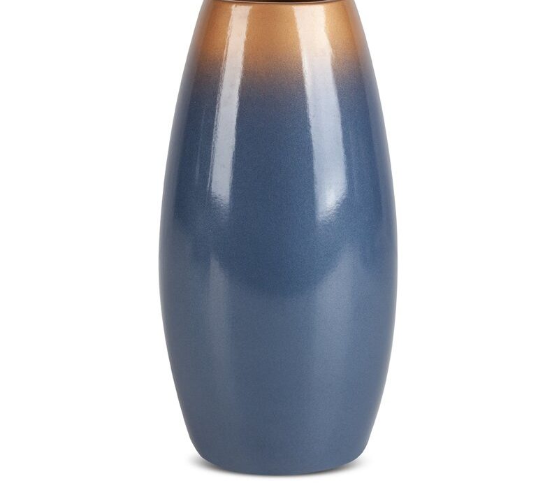 Wazon ceramiczny Nessa niebieski fi 15 x 30 cm – na susze i kwiaty