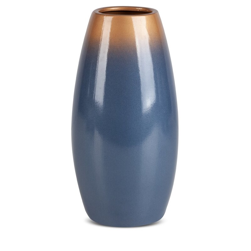 Wazon ceramiczny Nessa niebieski fi 15 x 30 cm – na susze i kwiaty