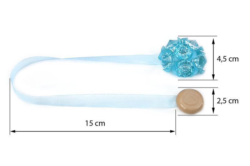 Upinacz magnetyczny niebieski 15 cm – subtelna dekoracja okna